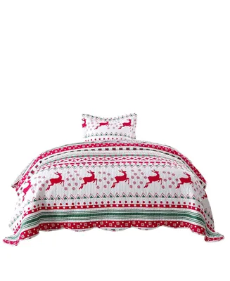 MarCielo Christmas Quilt Bedspread Set B40 - Twin
