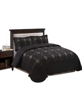 MarCielo 3 Piece Quilted Embroidery Quilts Bedspreads Set Emma