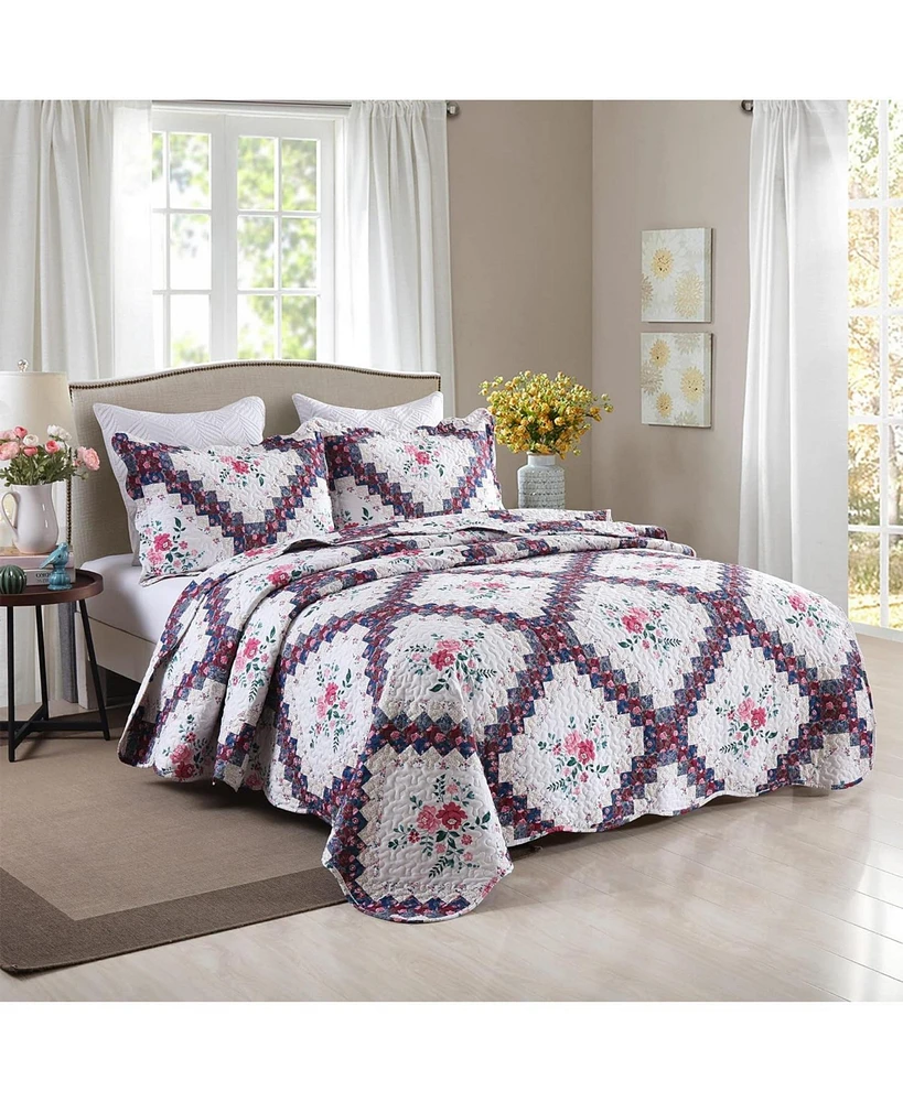 MarCielo 3 Piece Quilt Bedspread Set B024