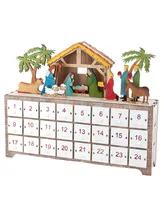 Kurt Adler 10.4" Battery-Operated Light-Up Led Nativity Advent Calendar