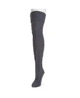 Muk Luks Women's Cable Knit Over the Knee Socks, One