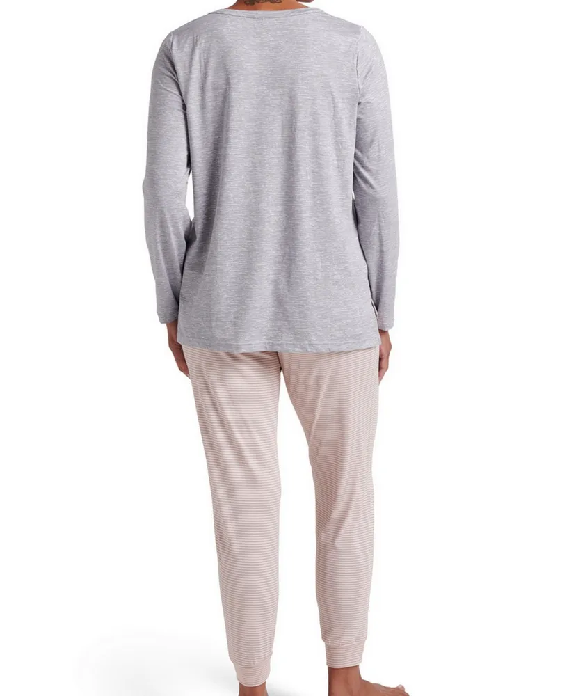 Women's Long Sleeve Top and Jogger Pants 2 Piece Pajama Set