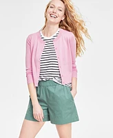 On 34th Women's Solid Crewneck Cardigan, Created for Macy's