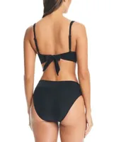 Bar Iii Resort Solids Keyhole Bikini Top Crossover Waist Bottom Created For Macys