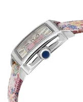 GV2 by Gevril Women's Swiss Quartz Padova Floral White Leather Watch 30mm