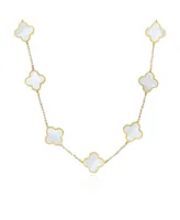 The Lovery Large Mother of Pearl Clover Necklace