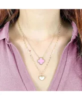 The Lovery Extra Large Bubblegum Pink Single Clover Necklace