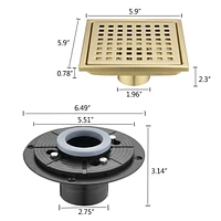 6 Inch Square Shower Floor