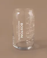 Narbo The Can Boston Map 16 oz Everyday Glassware, Set of 2