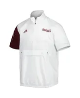 Men's adidas White Texas A&M Aggies M Stm Aeroready Quarter-Zip Jacket