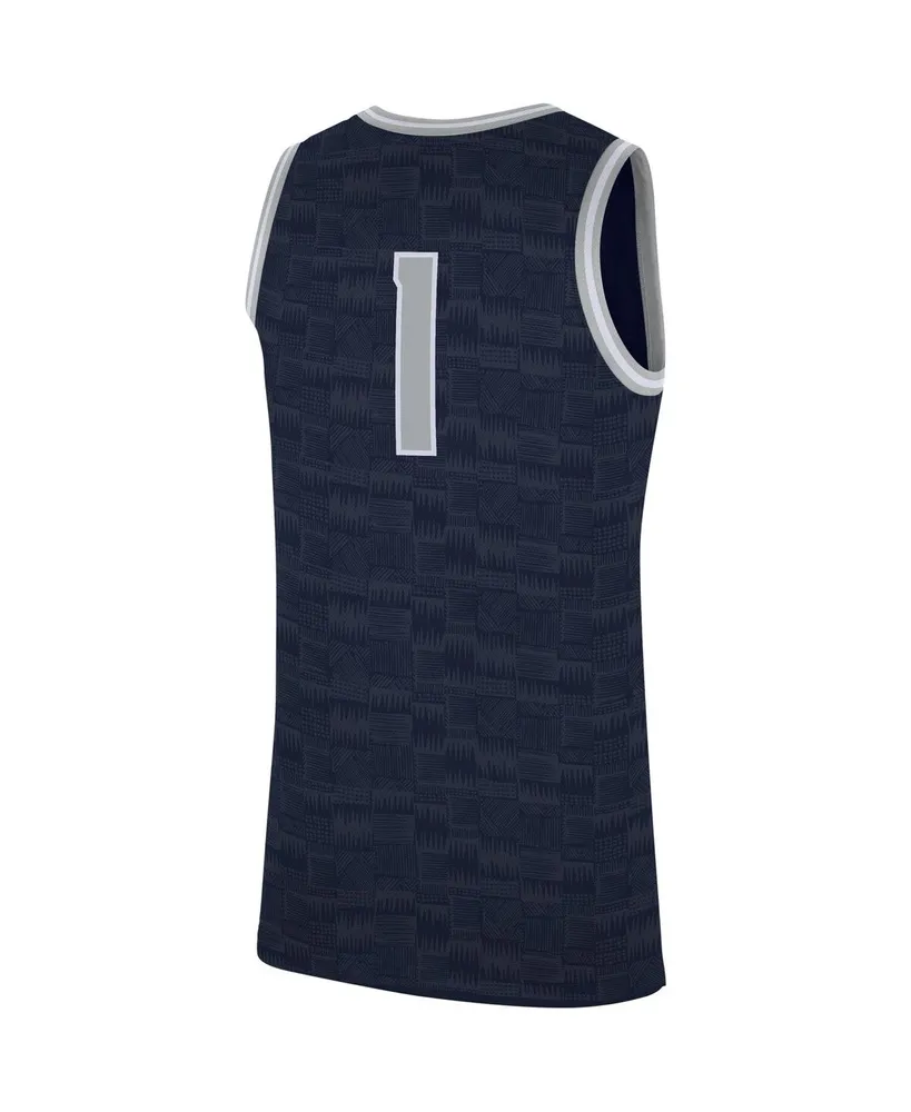 Men's Nike #1 Navy Georgetown Hoyas Replica Jersey