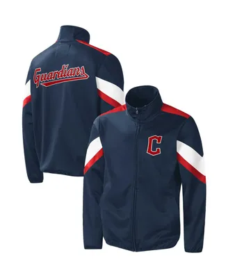 Men's G-iii Sports by Carl Banks Navy Cleveland Guardians Earned Run Full-Zip Jacket