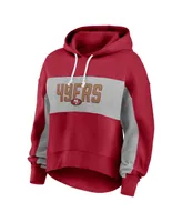 Women's Fanatics Scarlet San Francisco 49ers Filled Stat Sheet Pullover Hoodie