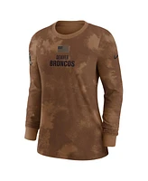 Women's Nike Brown Denver Broncos 2023 Salute to Service Long Sleeve T-shirt