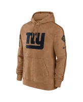 Men's Nike Brown Distressed New York Giants 2023 Salute To Service Club Pullover Hoodie