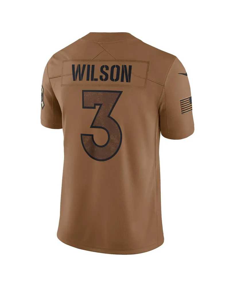 Men's Nike Russell Wilson Brown Distressed Denver Broncos 2023 Salute To Service Limited Jersey