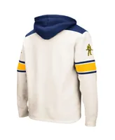 Men's Colosseum Cream West Virginia Mountaineers 2.0 Lace-Up Pullover Hoodie