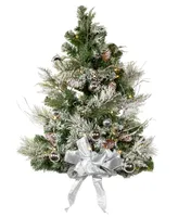 Kurt Adler 26" Pre-lit Pinecone Wall Tree with Bow