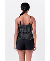 Women's Fringe Tiered Top