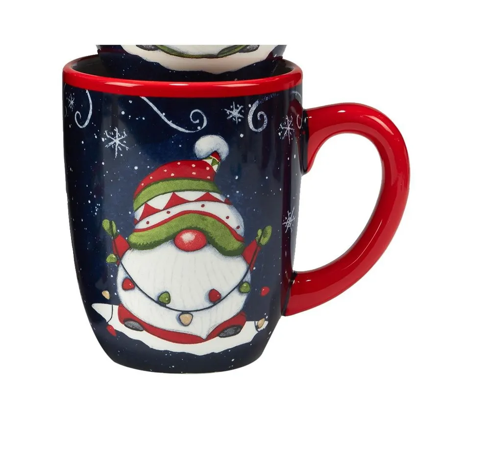 Holiday Magic Gnomes 4 Piece Mug Set