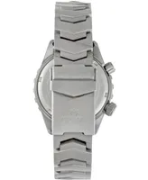 Abingdon Co. Women's Marina Diver's Multifunctional Titanium Bracelet & White Silicone Strap Watch 40mm