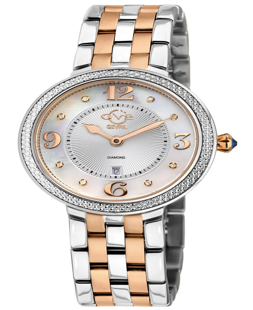 GV2 by Gevril Women's Verona Two-Tone Stainless Steel Watch 37mm - Two