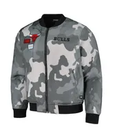 Men's and Women's The Wild Collective Gray Chicago Bulls 2023/24 City Edition Camo Bomber Full-Zip Jacket