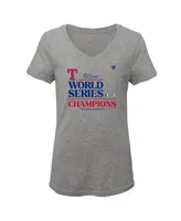 Big Girls Fanatics Heather Gray Texas Rangers 2023 World Series Champions Locker Room T-shirt