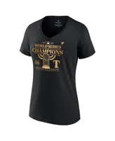 Women's Fanatics Black Texas Rangers 2023 World Series Champions Plus Parade V-Neck T-shirt