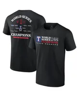 Men's Fanatics Black Texas Rangers 2023 World Series Champions Milestone Schedule T-shirt