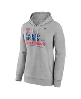 Women's Fanatics Heather Gray Texas Rangers 2023 World Series Champions Locker Room Pullover Hoodie