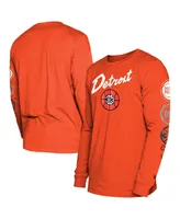 Men's New Era Orange Detroit Pistons 2023/24 City Edition Long Sleeve T-shirt