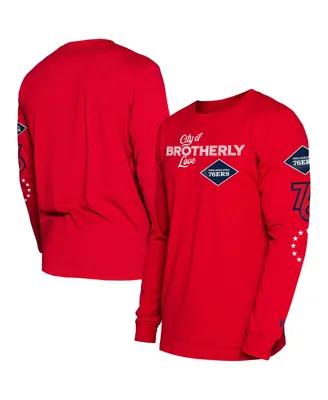 Men's New Era Red Philadelphia 76ers 2023/24 City Edition Long Sleeve T-shirt