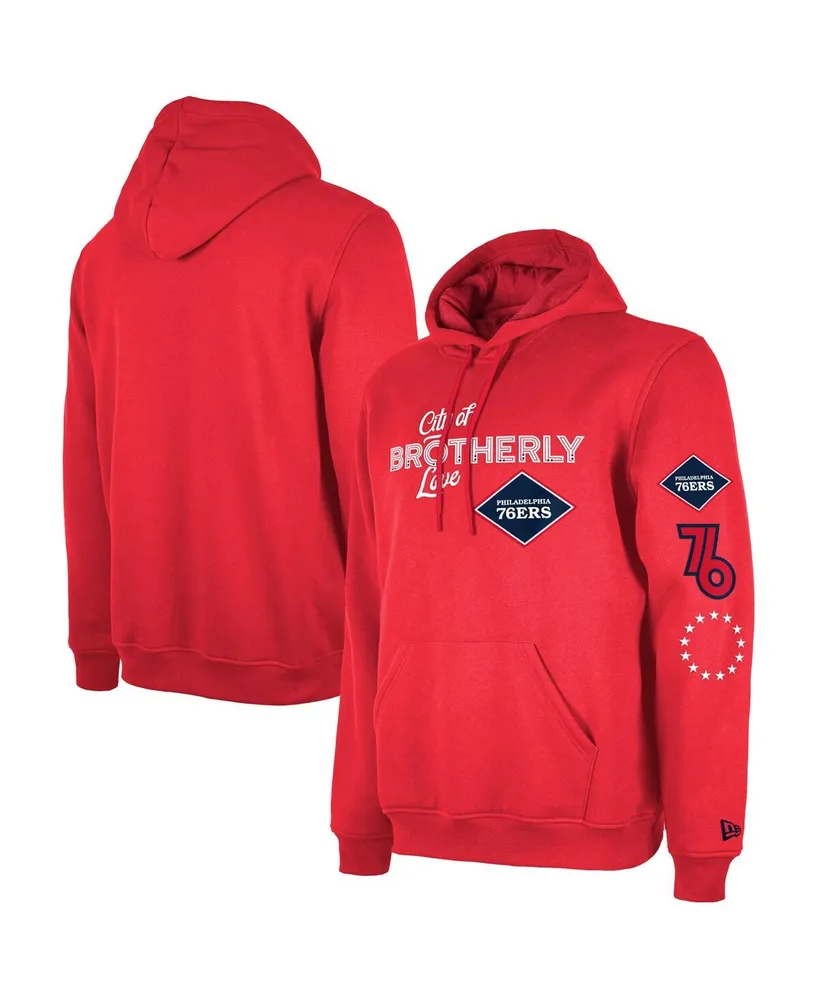 Men's New Era Red Philadelphia 76ers 2023/24 City Edition Pullover Hoodie