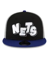 Youth Boys New Era Black, Navy Brooklyn Nets 2023/24 City Edition 9FIFTY Snapback Adjustable Hat