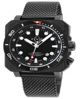 GV2 by Gevril Men's Xo Submarine Black Stainless Steel Watch 44mm