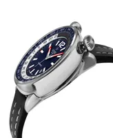 Gevril Men's Wallabout Navy Blue Leather Watch 44mm