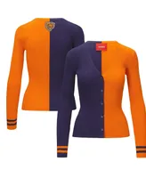 Women's Staud Navy, Orange Chicago Bears Cargo Sweater