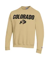 Men's Champion Gold Colorado Buffaloes Straight Over Logo Powerblend Pullover Sweatshirt