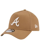 Men's New Era Khaki Atlanta Braves A-Frame 9FORTY Adjustable Hat