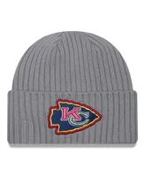 Men's New Era Gray Kansas City Chiefs Color Pack Multi Cuffed Knit Hat
