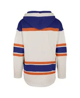 Men's '47 Brand Oatmeal New York Islanders Rockaway Lacer Pullover Hoodie