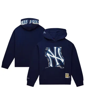 Women's Mitchell and Ness Navy New York Yankees Cooperstown Collection Big Face 7.0 Pullover Hoodie