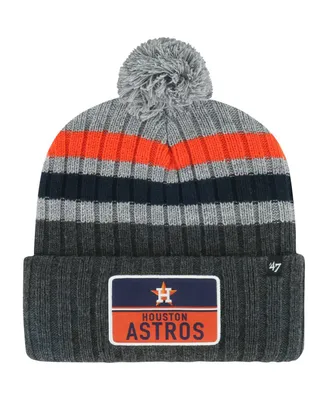 Men's '47 Brand Gray Houston Astros Stack Cuffed Knit Hat with Pom