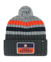 Men's '47 Brand Gray Houston Astros Stack Cuffed Knit Hat with Pom