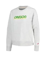 Women's League Collegiate Wear Ash Oregon Ducks Boxy Pullover Sweatshirt