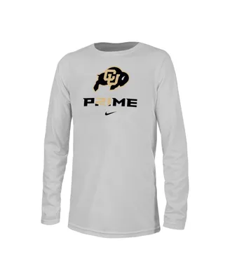 Big Boys Nike White Colorado Buffaloes Coach Prime Legend Performance Long Sleeve T-shirt