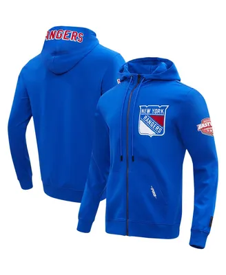 Men's Pro Standard Blue New York Rangers Classic Chenille Full-Zip Hoodie Jacket