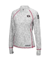 Women's Colosseum White Georgia Bulldogs Oht Military-Inspired Appreciation Officer Arctic Camo Fitted Lightweight 1/4-Zip Jacket