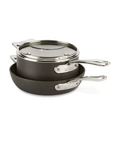 All-Clad Essentials Hard Anodized Nonstick Cookware Set, 2-piece Fry and Sauce Pan with lid Set